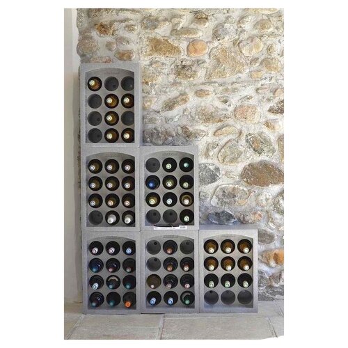 Bottles rack for 24 bottles - Insulating - Light polystyrene - Stackable - 67x50x 29.5cm - Max 74kg