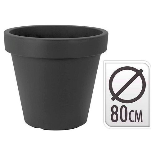 Zestaw 4 plastikowych doniczek antracytowych Ø78 cm - dwuścienne - wysokość 67 cm Zestaw 4 plastikowych doniczek antracytowych Ø78 cm - dwuścienne - wysokość 67 cm