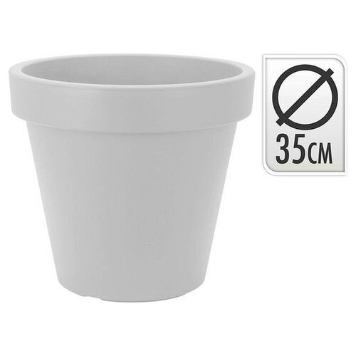 Set of 4 pieces of plastic flowerpot white Ø34 cm - Double -walled - height 30 cm