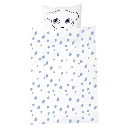 Luckyboysunday LuckyBoysunday Duvet Cover Maus 140 x 200 cm weiß/blau