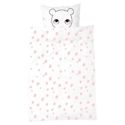 Luckyboysunday Luckyboysunday Duvet cover Mouse 140 x 200 cm White/Pink