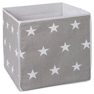 Roba Panier de rangement Roba Petites étoiles 34 x 34 cm Polycotton Gray / blanc