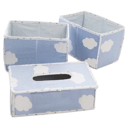 Roba Roba Storage basket set Little Clouds 20 cm Polyester Blue