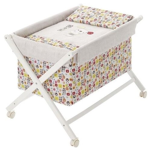 Interbaby Interbaby Wieg Beer Junior 90 x 72 cm Hout/katoen Wit