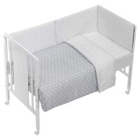 Interbaby Bettwäsche Set Stern 120 x 60 cm Baumwollgrau 3-Stück