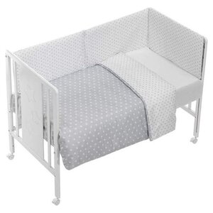Interbaby Interbaby Bed linen set Star 120 x 60 cm cotton gray 3-piece