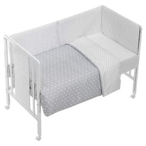 Interbaby Interbaby Beddengoedset Star 120 X 60 cm Katoen Grijs 3-delig