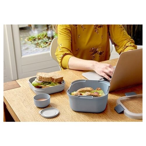 Sunware Sunware Sigma Home – Food To Go Lunch-Set – 3-teiliges Set – Mini-Schüssel, Tablett und großer Behälter – Blau