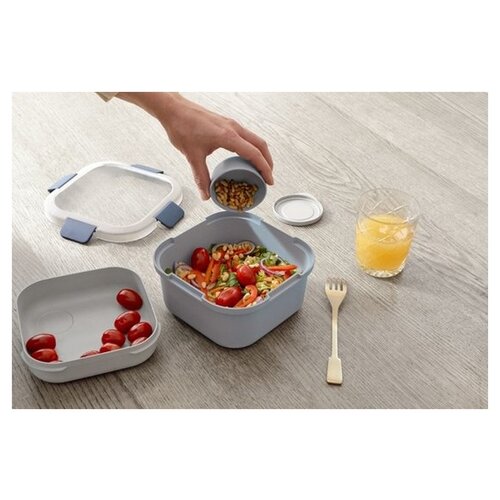 Sunware Sunware Sigma Home – Food To Go Lunch-Set – 3-teiliges Set – Mini-Schüssel, Tablett und großer Behälter – Blau