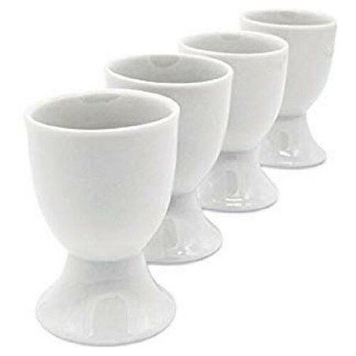 4 pieces of egg cups white - porcelain