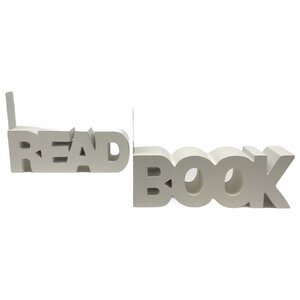 Book stand/Bookkeeper with text | Read Book | White