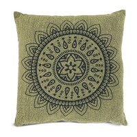 Sizo Handmade Cushion Mandala 45 x 45 cm - Olive