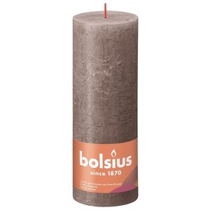Bolsius Bolsius Stumpenkerze Rustic Taupe Ø68 mm - Höhe 19 cm - Taupe - 85 Brennstunden
