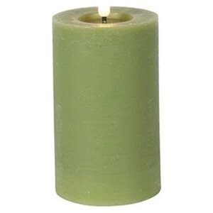 Countryfield Candela a colonna LED Countryfield rustica 12,5 cm - Verde chiaro