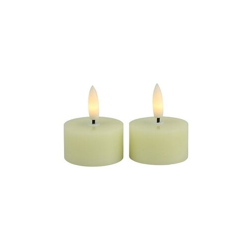 Set of 2 Countryfield Tealights with LED Lyon - Creme - 4 cm