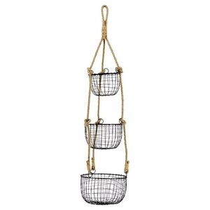 Wire basket with rope 3 -layer - 26 x 126 cm