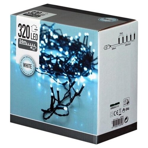 Home & Styling Kerstboomverlichting 24 M Rubber Wit 320 Stuks Home & Styling Kerstboomverlichting 24 M Rubber Wit 320 Stuks