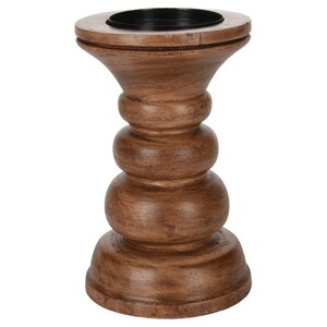 Wood candlestick 13 x 21 cm - Brown