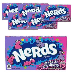 6x Wonka Nerds Strawberry/Grape 142 Gram Benefit Package Sweets