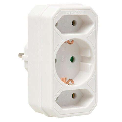 Adaptateur 2 x euros 1 x ra blanc