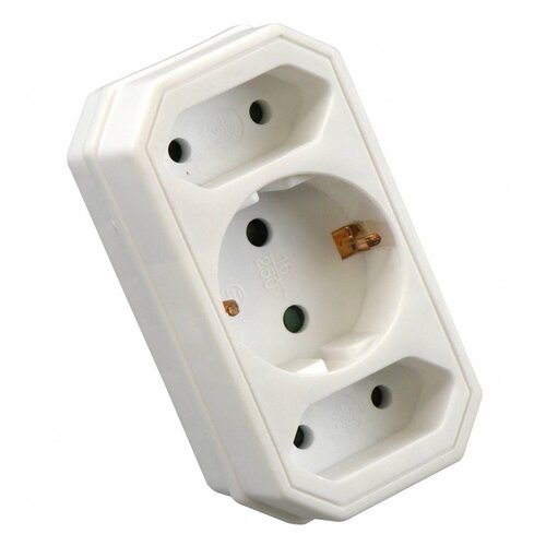 Adaptateur 2 x euros 1 x ra blanc