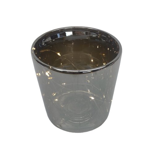 Flowerpot with LED Hanne 13 cm - Gray