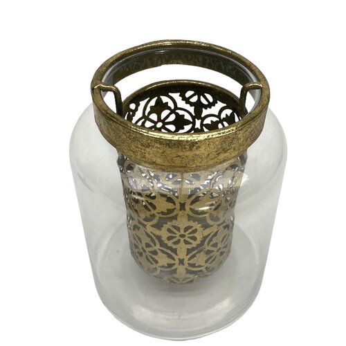 Tealight holder Amisha 20 cm - Gold