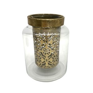 Tealight holder Amisha 20 cm - Gold