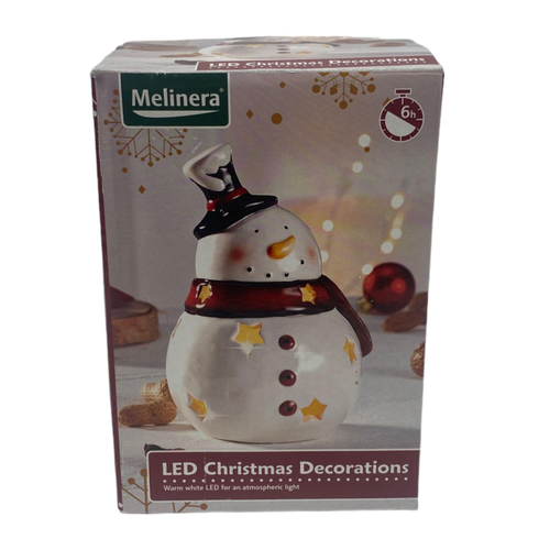Melinera Melinera Decoratieve Sneeuwpop met LED Warm Wit