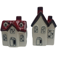 Melina Decorative Christmas Houses with LED - 2 pieces