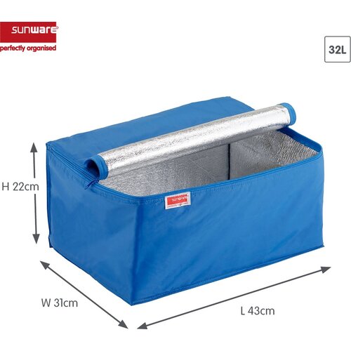 Sunware Sunware Square Cooler Sac bleu pour pliage caisse 24 litres - Ensemble de 4 pièces