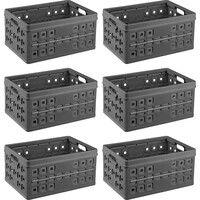 Sonnenwaren quadratische Klappkiste Anthrazit 32 Liter - 49 x 36 x H24,5 cm - Set 6 Teile