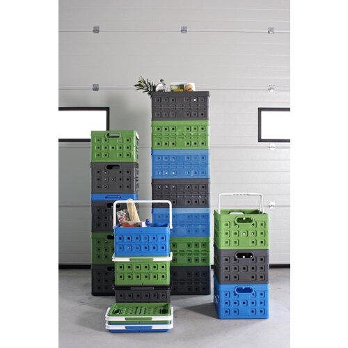 Sunware Sunware Square Pliage Crate bleu 32 litres - 49 x 36 x H24,5 cm - Ensemble de 4 pièces