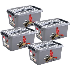 Sunware Scatola per lucido da scarpe Sunware Q-line con inserto/divisore da 6 litri - Set da 4 Sunware Scatola per lucido da scarpe Sunware Q-line con inserto/divisore da 6 litri - Set da 4