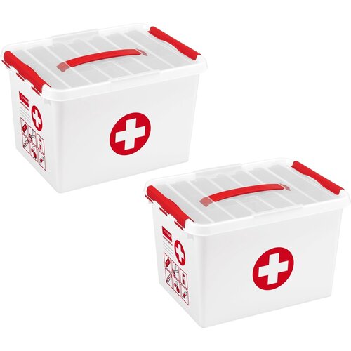 Sunware Sunware Q-Line First Aid Box avec déploiement / division de 6 litres de 2 pièces