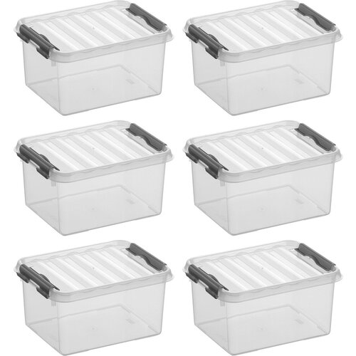 Sunware Sunware Q-line Storage box Transparent/Gray 2 liters - Set of 6 pieces