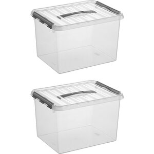 Sunware Sonnenwaren Q -Line Storage Box Transparent/Grau 22 Liter - Set von 2 Teilen