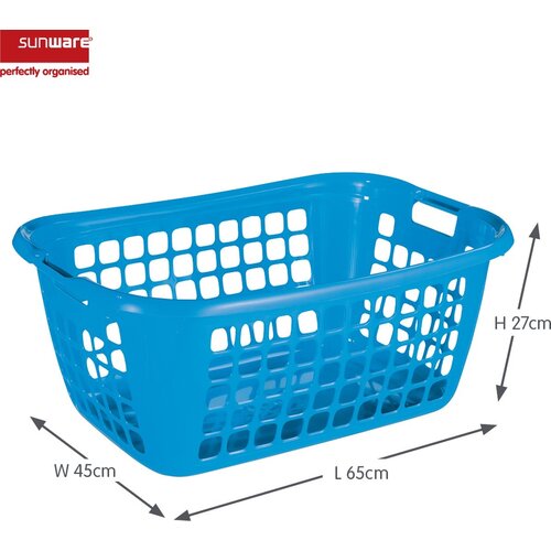 Sunware Sunware Basic Laundry Panier bleu 65 cm - Ensemble de 2 pièces