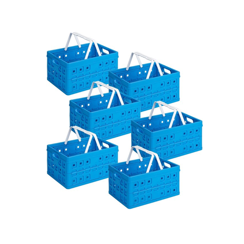 Sunware Sunware square folding crate blue 32 liters - 49 x 36 x 24.5 cm - set of 6 pieces
