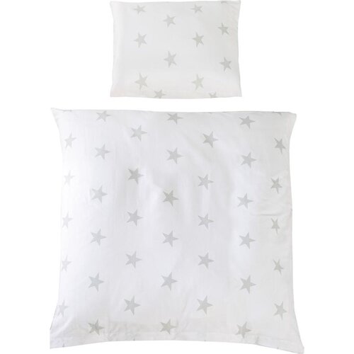 Roba Roba Bettwäsche kleine Sterne 80 x 80 cm Baumwolle weiß/grau 2-Stück