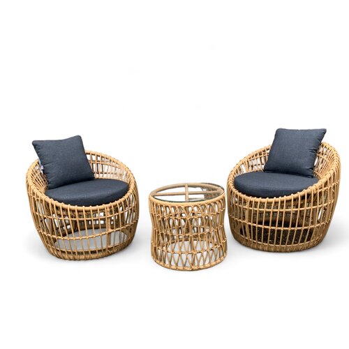 Mondial Living Gartenset / Bistroset Miles Bamboo inklusive Tisch