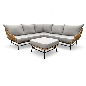 Mondial Living Lounge set / Corner set Orion Bamboo with stool