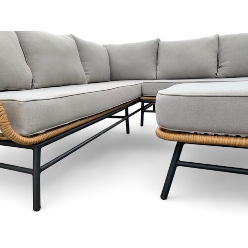 Mondial Living Loungeset / Eckset Orion Bamboo mit Hocker