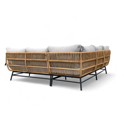 Mondial Living Loungeset / Eckset Orion Bamboo mit Hocker