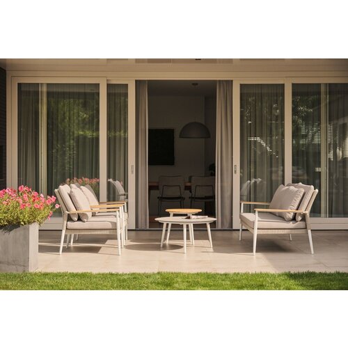 Mondial Living Salon de jardin Sandro comprenant 2 tables | Cadre en aluminium blanc