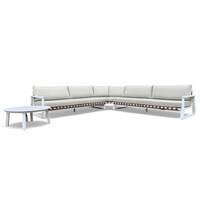 Lounge set / Corner set Molvena | Aluminum Frame White