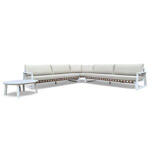 Mondial Living Lounge set / Corner set Molvena | Aluminum Frame White