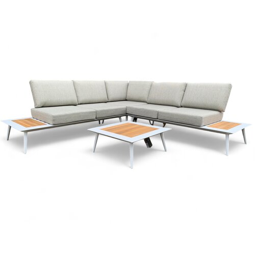 Mondial Living Lounge set / Corner set Bergamo White with coffee table