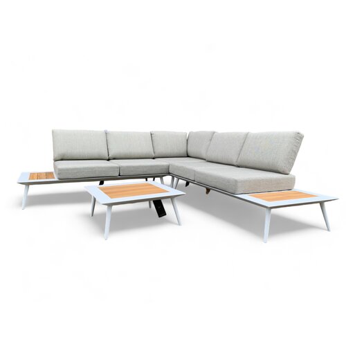 Mondial Living Lounge set / Corner set Bergamo White with coffee table
