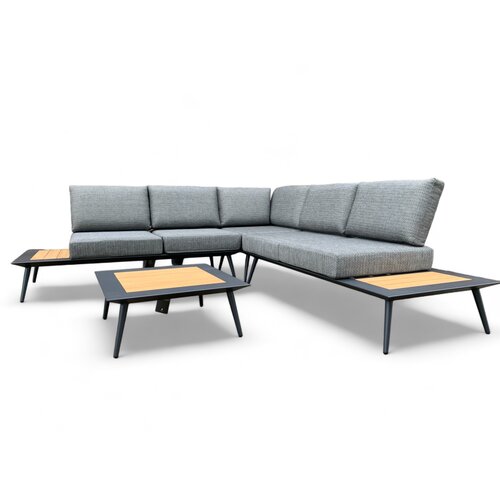 Mondial Living Lounge set / Corner set Bergamo Anthracite with coffee table
